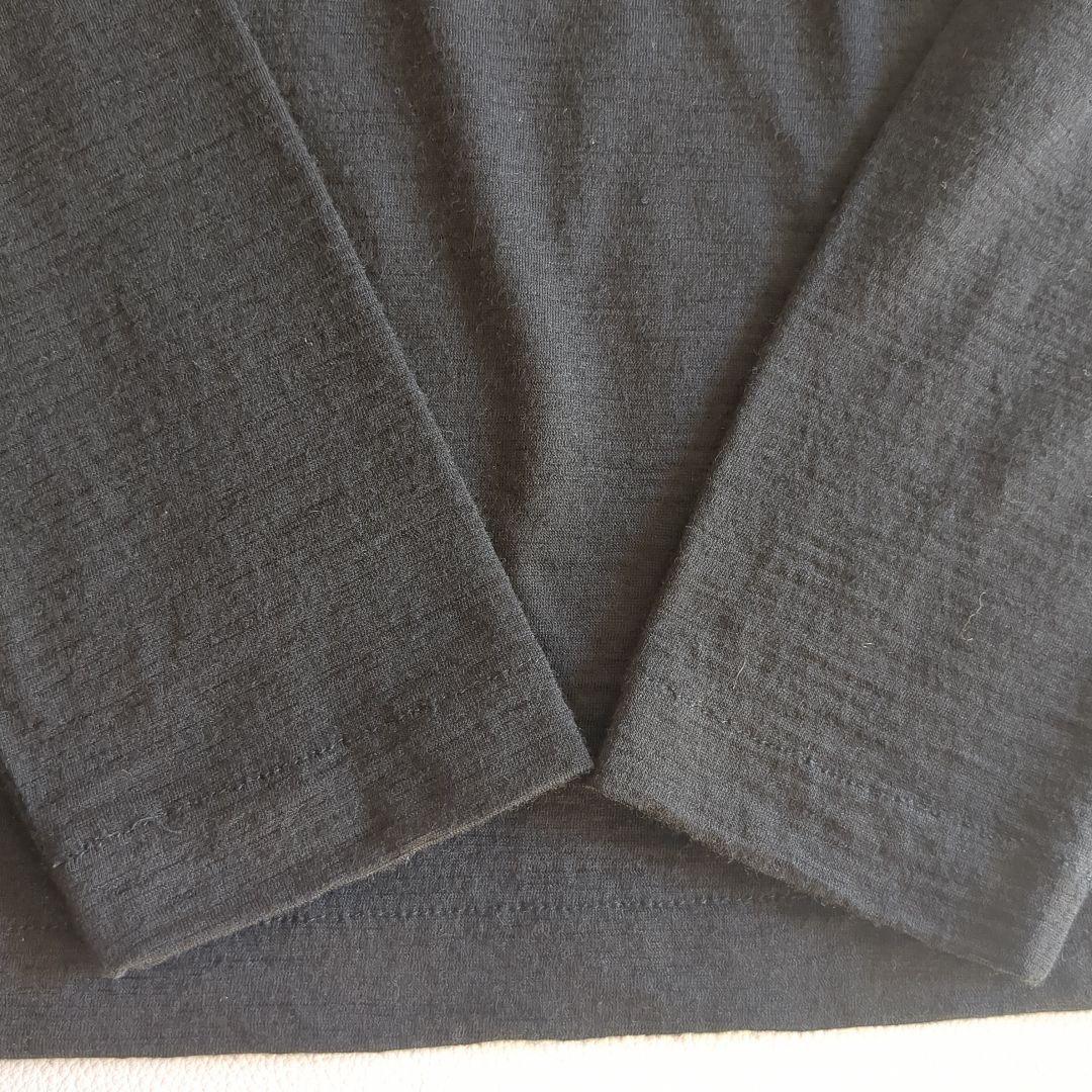 トリココムデギャルソン ニット 丸襟 バイカラー 黒 シルバー 薄手