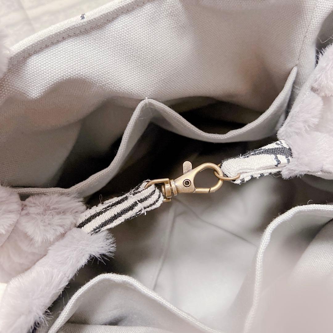 コヤンイサムチョン ファー トートバッグ 猫ちゃん 毛足長め 猫