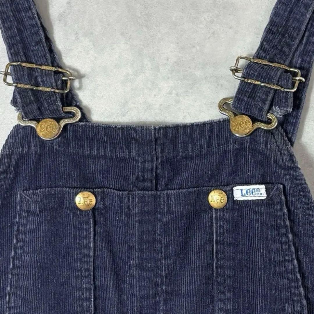 【美品】 USA製 70s Lee オーバーオール コーデュロイ ネイビー