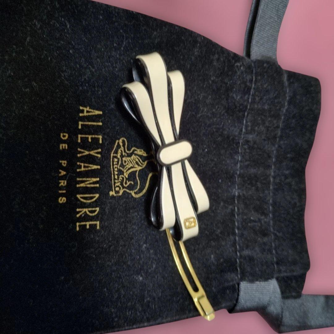 美品　アレクサンドルドゥパリ リボン バレッタ　イブニングドレスバレッタ