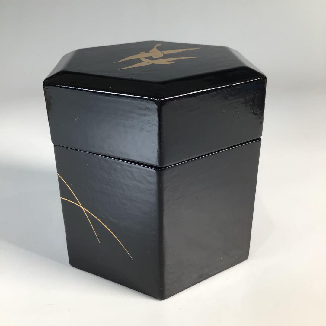 Ｎ５１８　茶入　『山中製』『道場宗廣作』『八幡宗豊書付』『二季鳥蒔絵』　茶道具