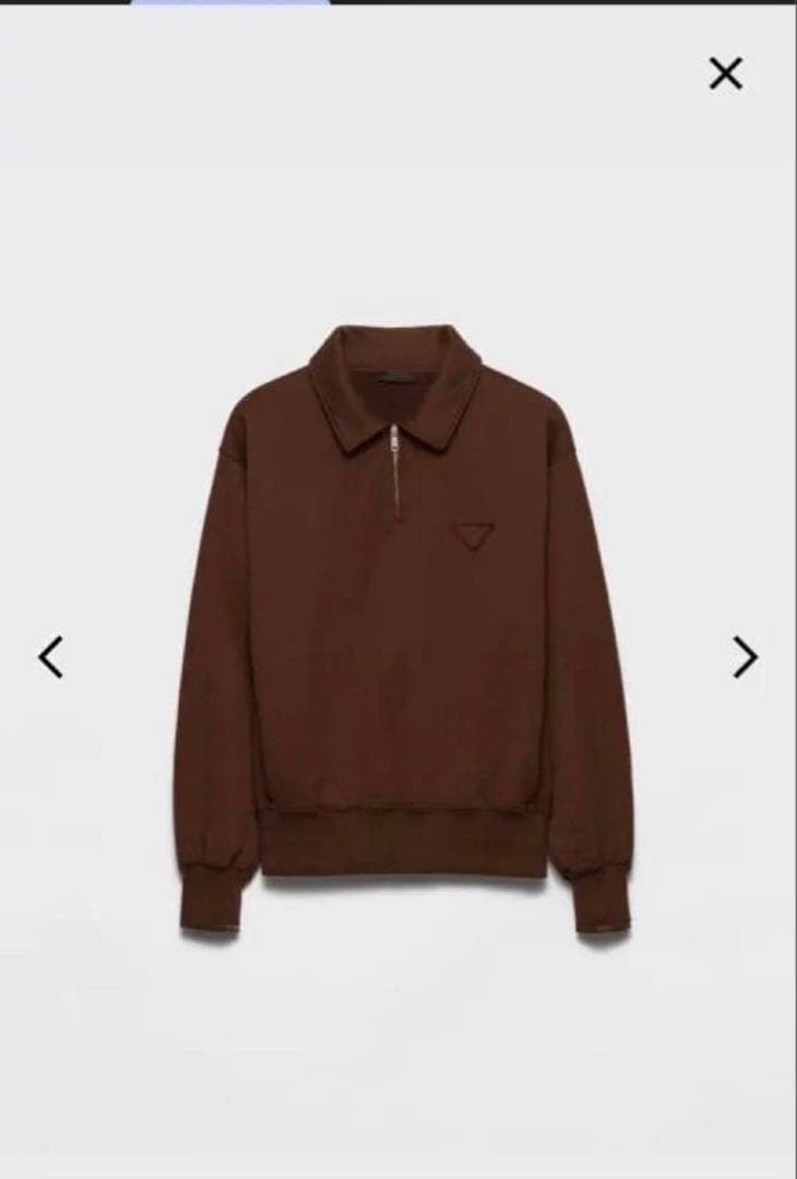 PRADA 25aw コットンフリースのポロシャツ