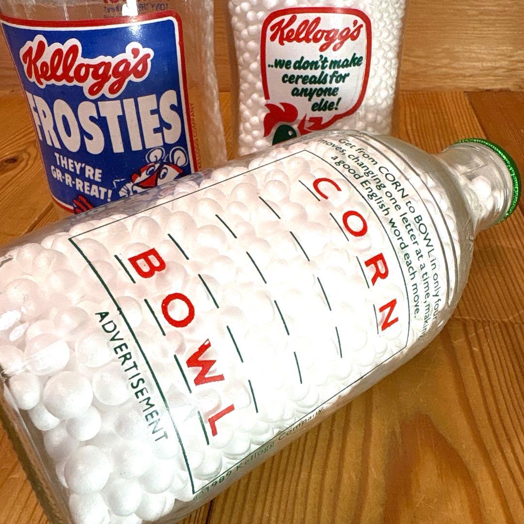 80年代　ケロッグ　牛乳瓶　トニータイガー　ガラスボトル　セット　￼アメトイ