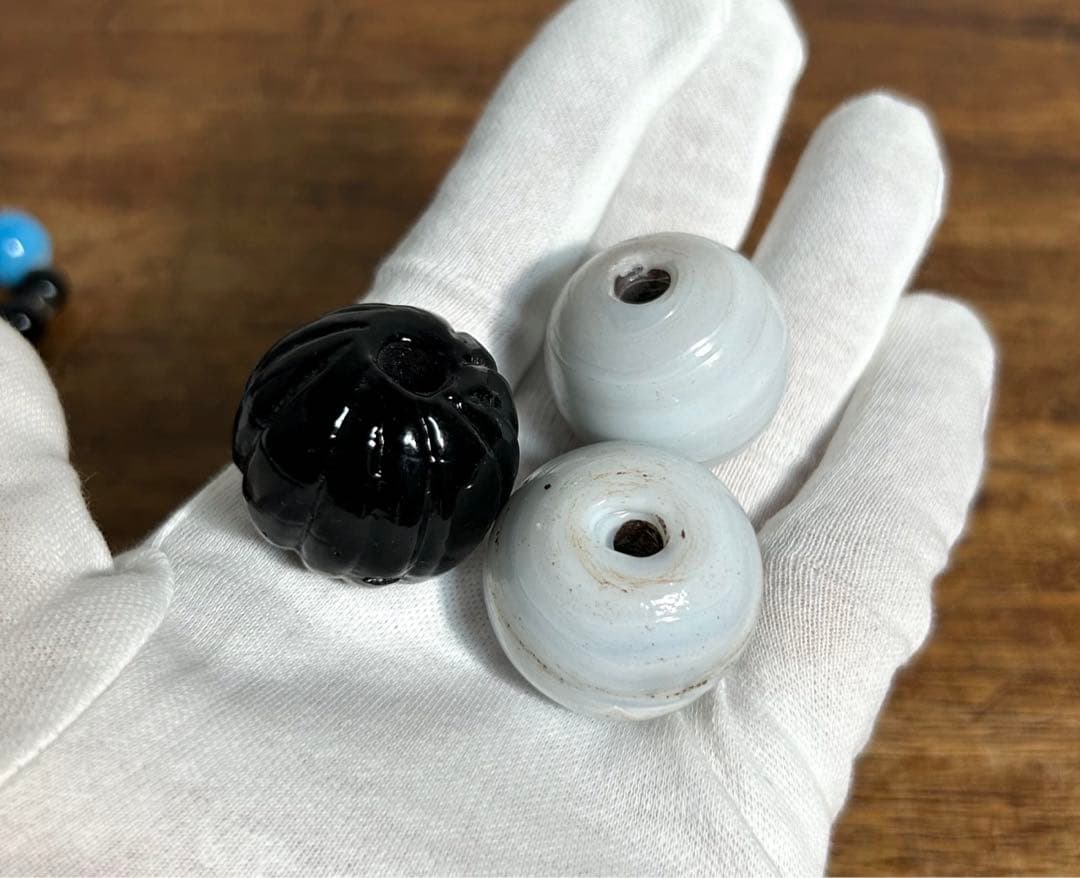 骨董品 アイヌ タマサイ 首飾り シトキ アイヌ玉 蜻蛉玉 ネックレス 歴史資料