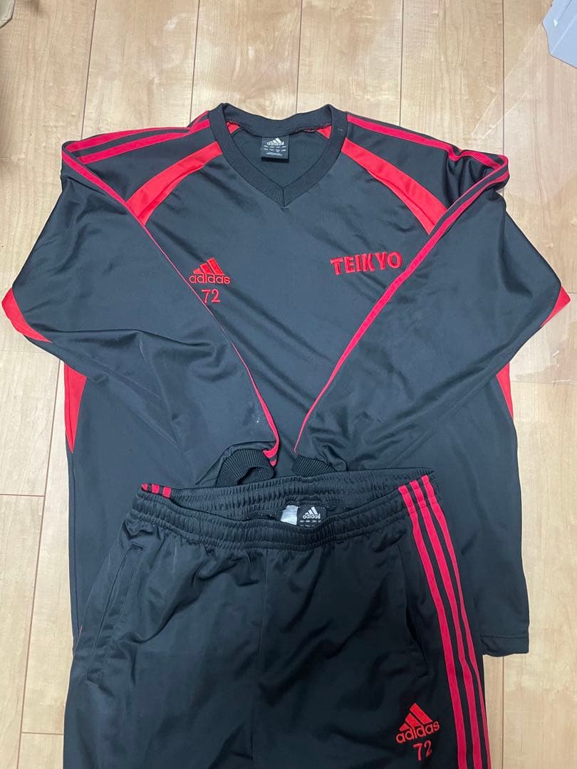帝京第三高校 ジャージ上下XLセット ピステ不揃いLセット adidas