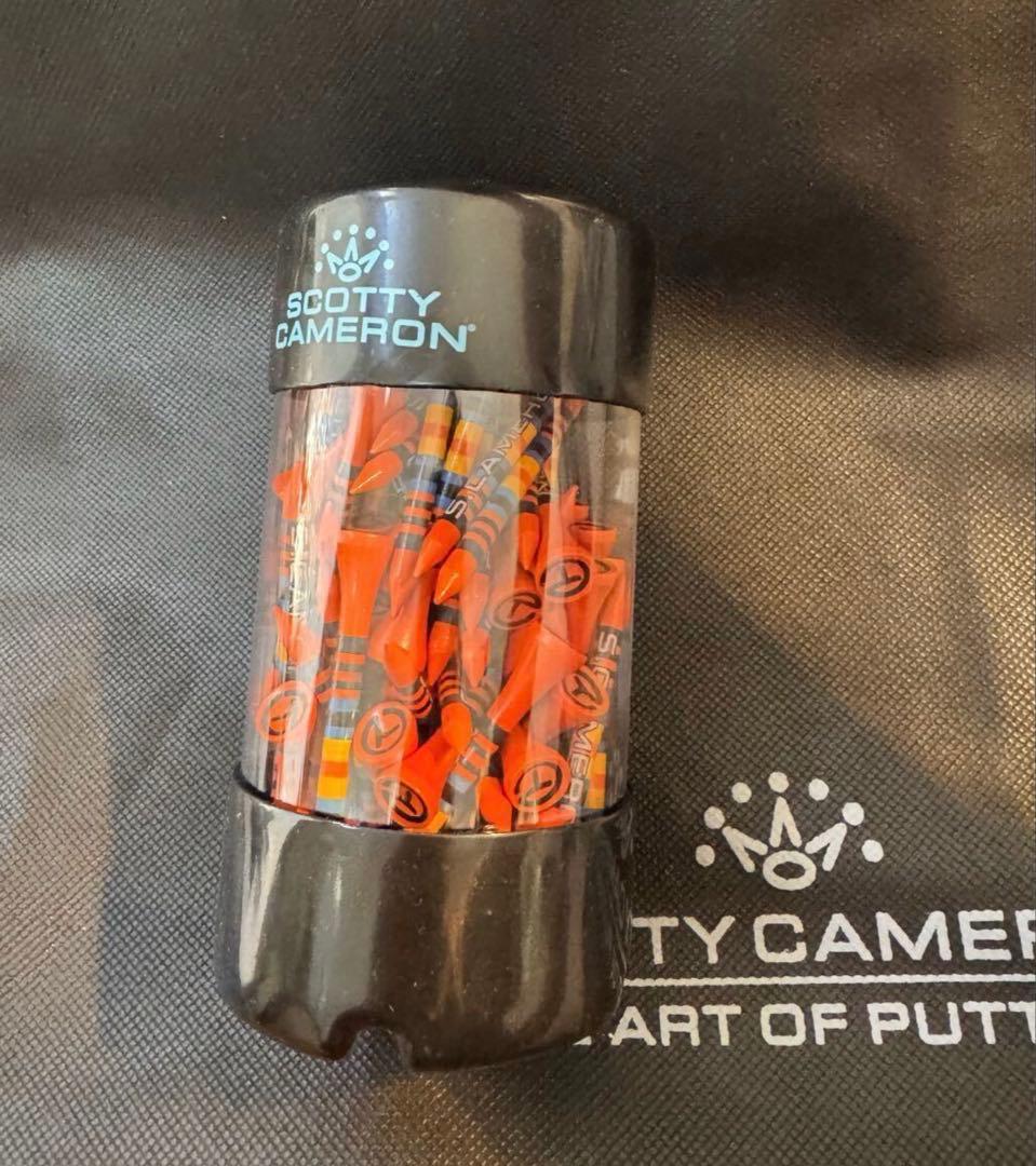 スコッティキャメロン◆木製ウッドティーセットCTサークルTオレンジ色ストライプ