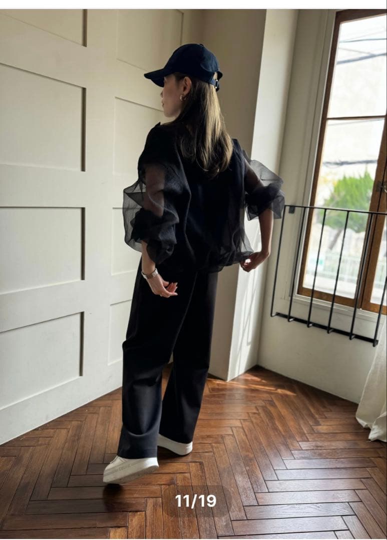 ゆゆ【美品】rimirリミル　シアーブルゾン ブラック