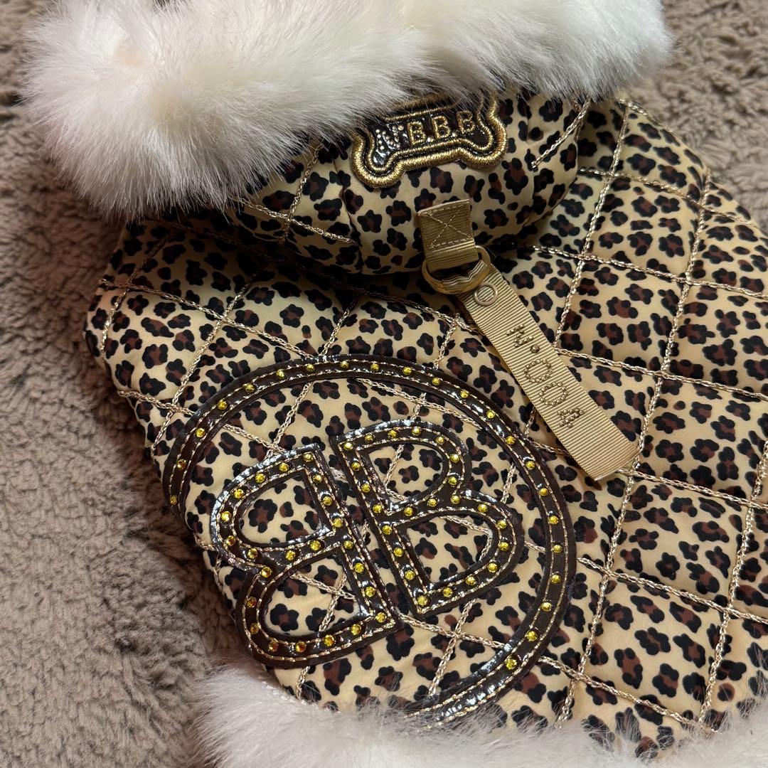 ブルブブ BUL BU-BU レオパード柄ダイヤキルティング ダウンベスト