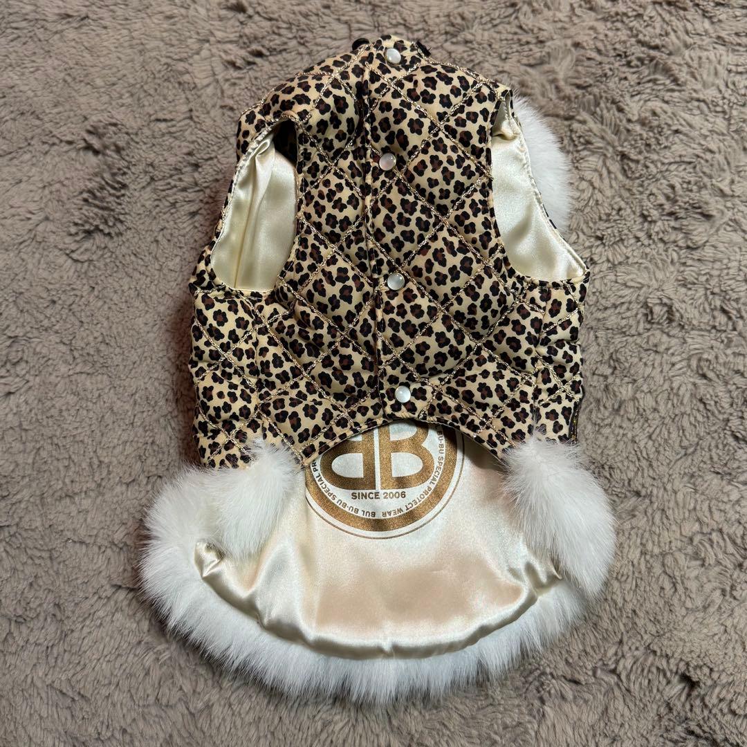 ブルブブ BUL BU-BU レオパード柄ダイヤキルティング ダウンベスト