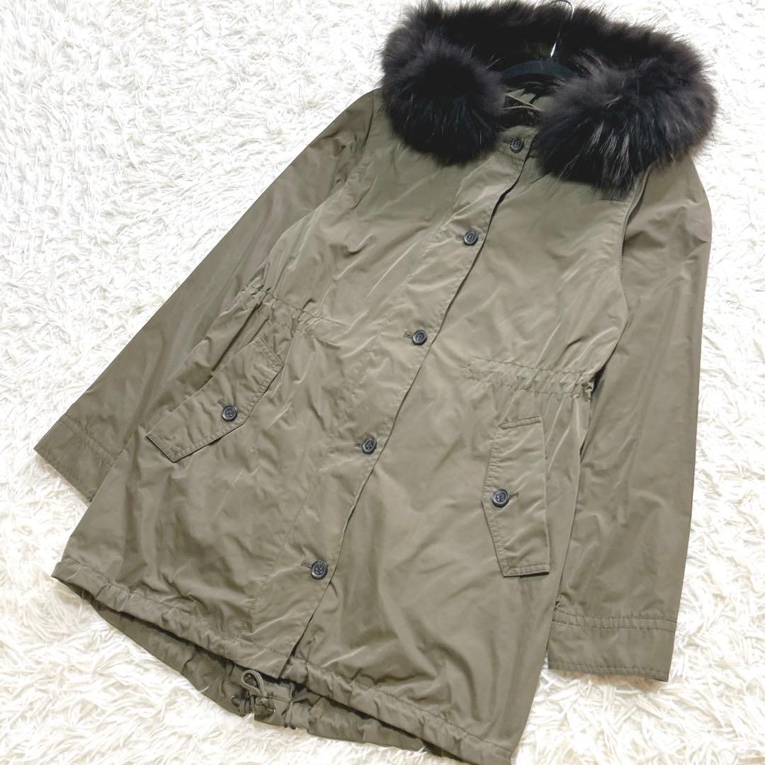 【美品 24AW】23区 マウンテンパーカー モッズコート ラクーン 38