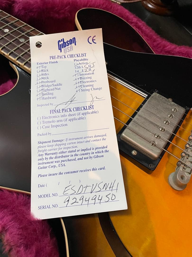 Gibson USA ES-335 99年製 Sunburst Figured