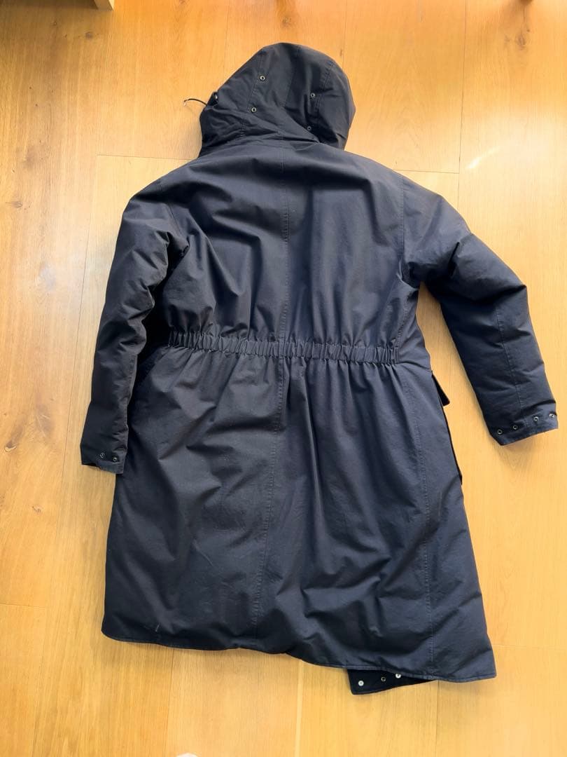 R13 ロングダウンコート　黒　リバーシブル　極暖