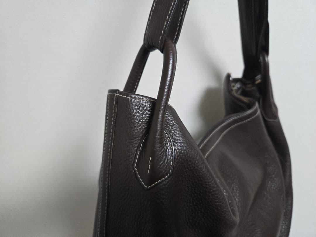 Cisei ダークブラウン レザー 2wayショルダーバッグ