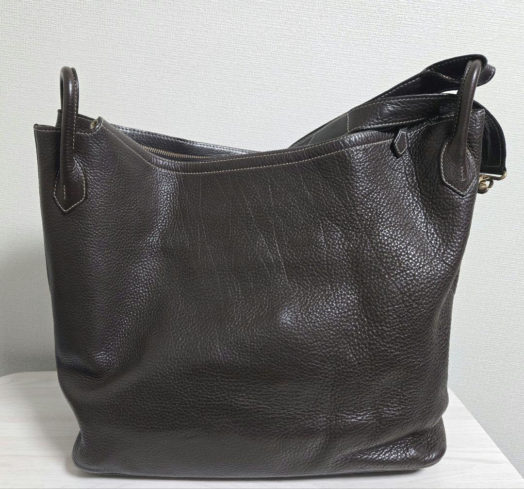 Cisei ダークブラウン レザー 2wayショルダーバッグ