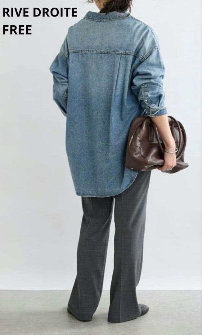 リヴドロワ 【MONN.:.(モン)】ビッグデニムシャツ ブルー