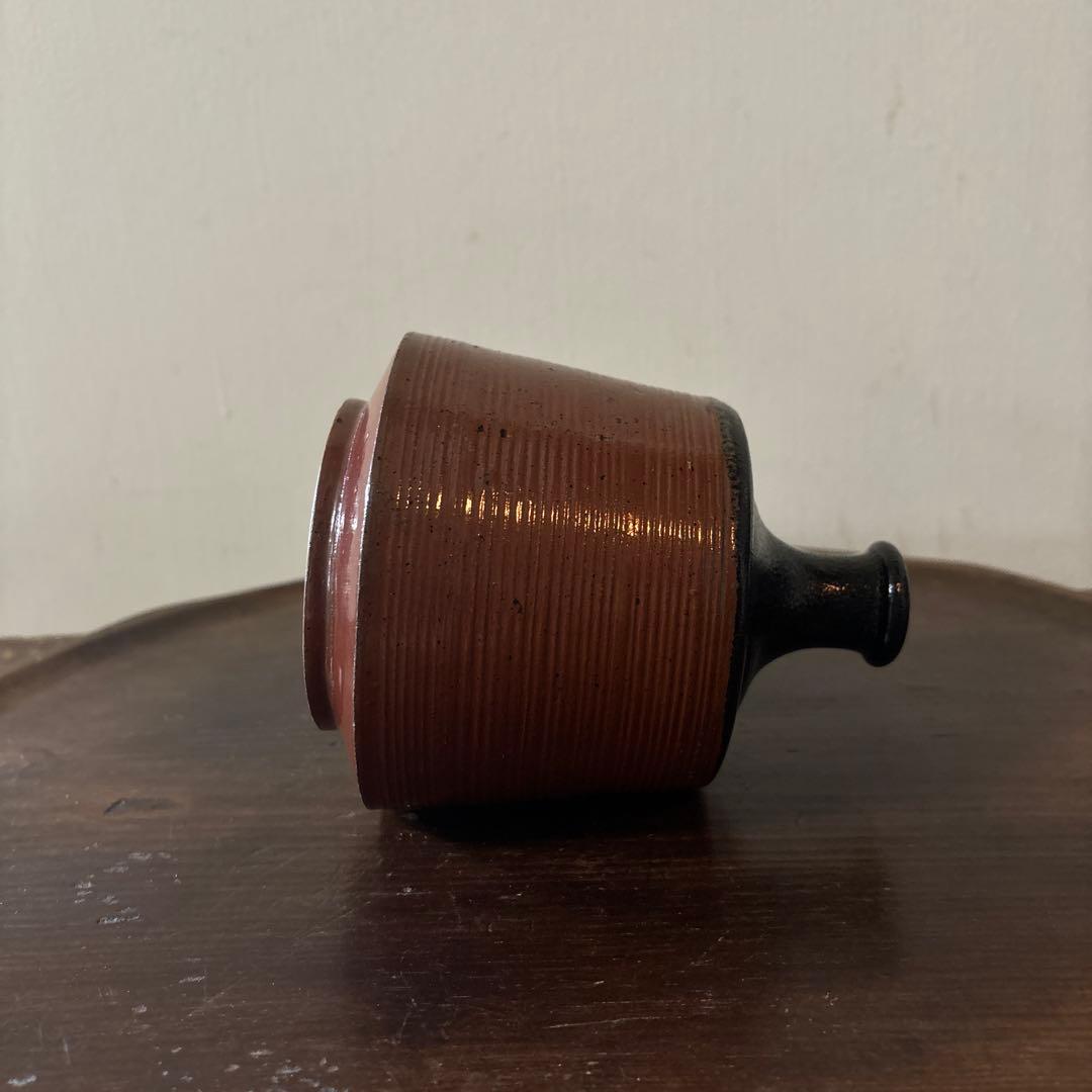 大堀相馬鉄釉徳利花入　古丹波天目釉　酒器　花器　骨董　アンティーク　茶道具　李朝