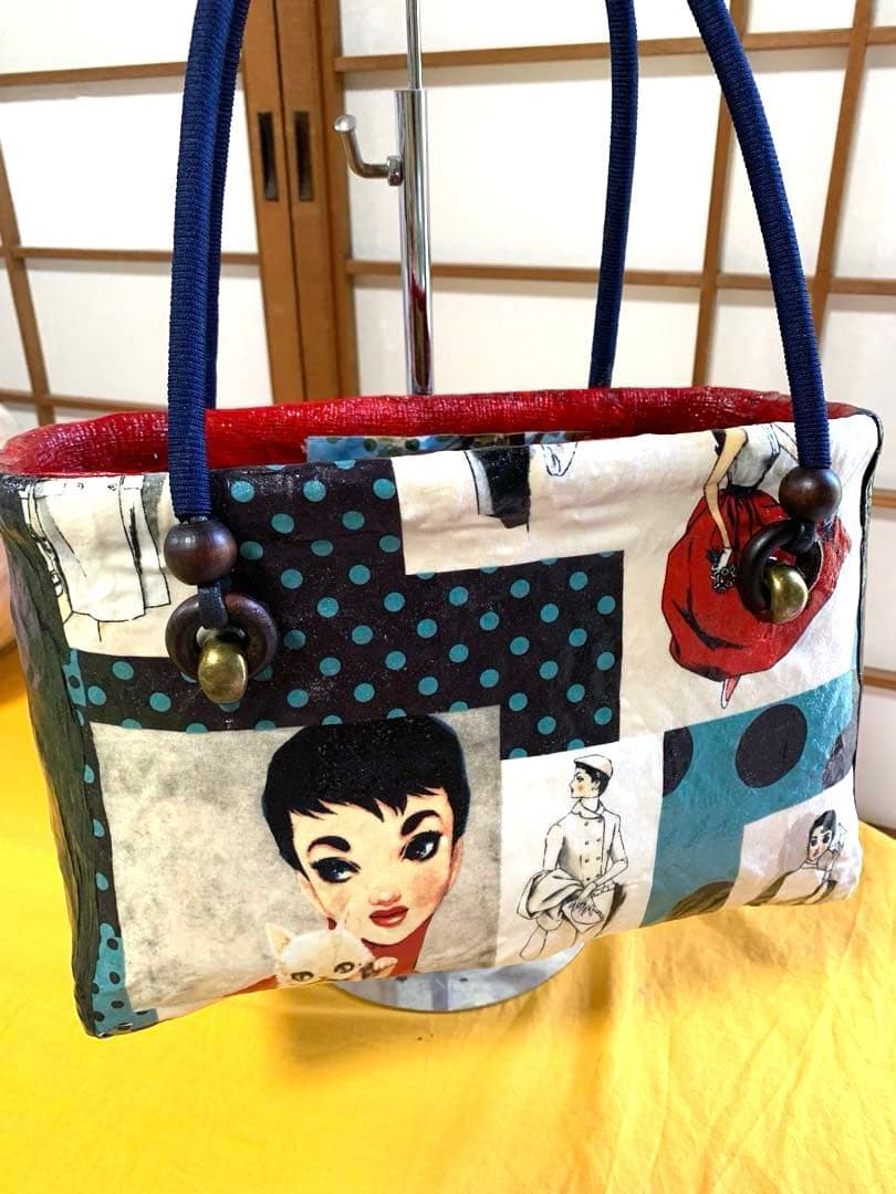 一閑張りバッグ　モダン