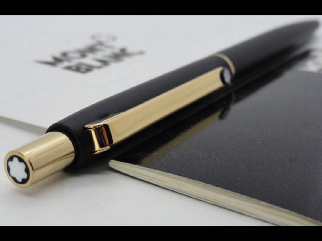 ※美品！★モンブラン・ボールペン★ブラック・カラー軸No2918ゴールドプレート