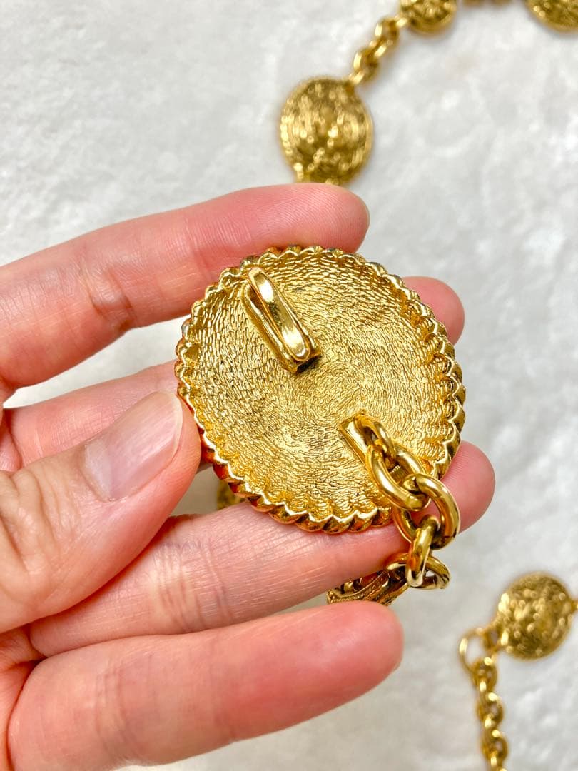 レア CHANELシャネル ビンテージゴールドチェーンベルト 乗馬 アンティーク