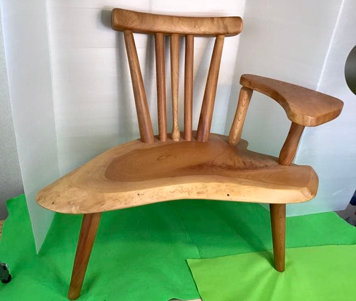 総けやき　輪切り　幸せなイス　一点物　手造り