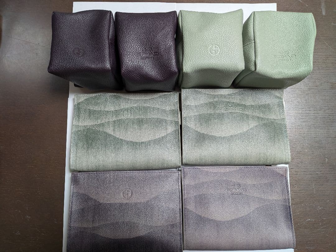 エティハド航空　ビジネスクラス　アメニティ　アルマーニ　ポーチ　８点セット