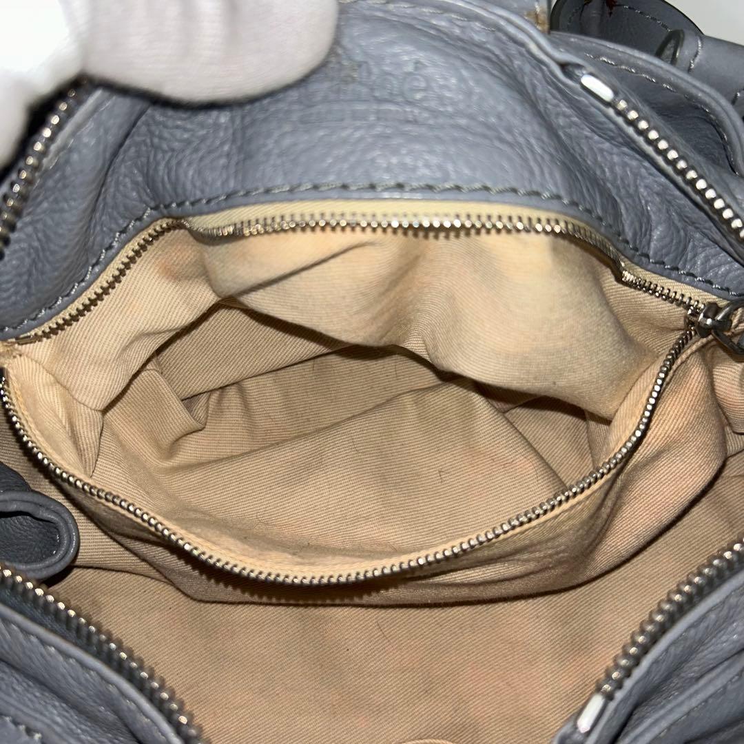 Chloe クロエ パディントン 2wayハンドバッグ 南京錠 ブルーグレー