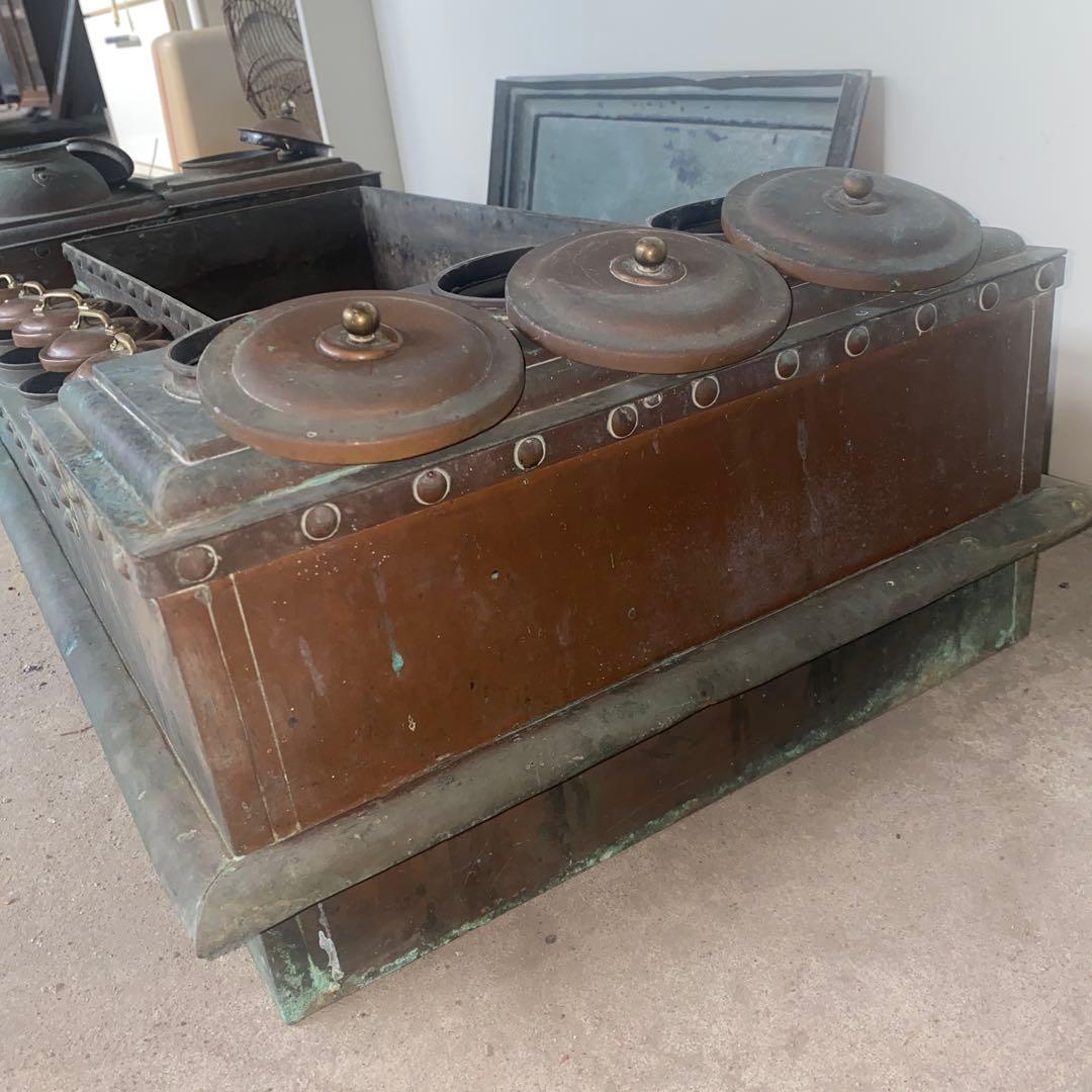 昭和レトロ　燗銅壺 火鉢 囲炉裏 純銅 竈 酒燗器　大正ロマン　骨董　希少