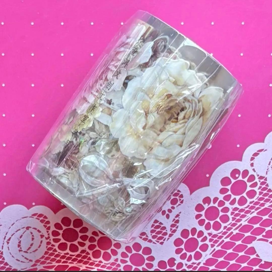 贝壳光 6cm×5m 半溪月 海外マスキングテープ　海外マステ　花