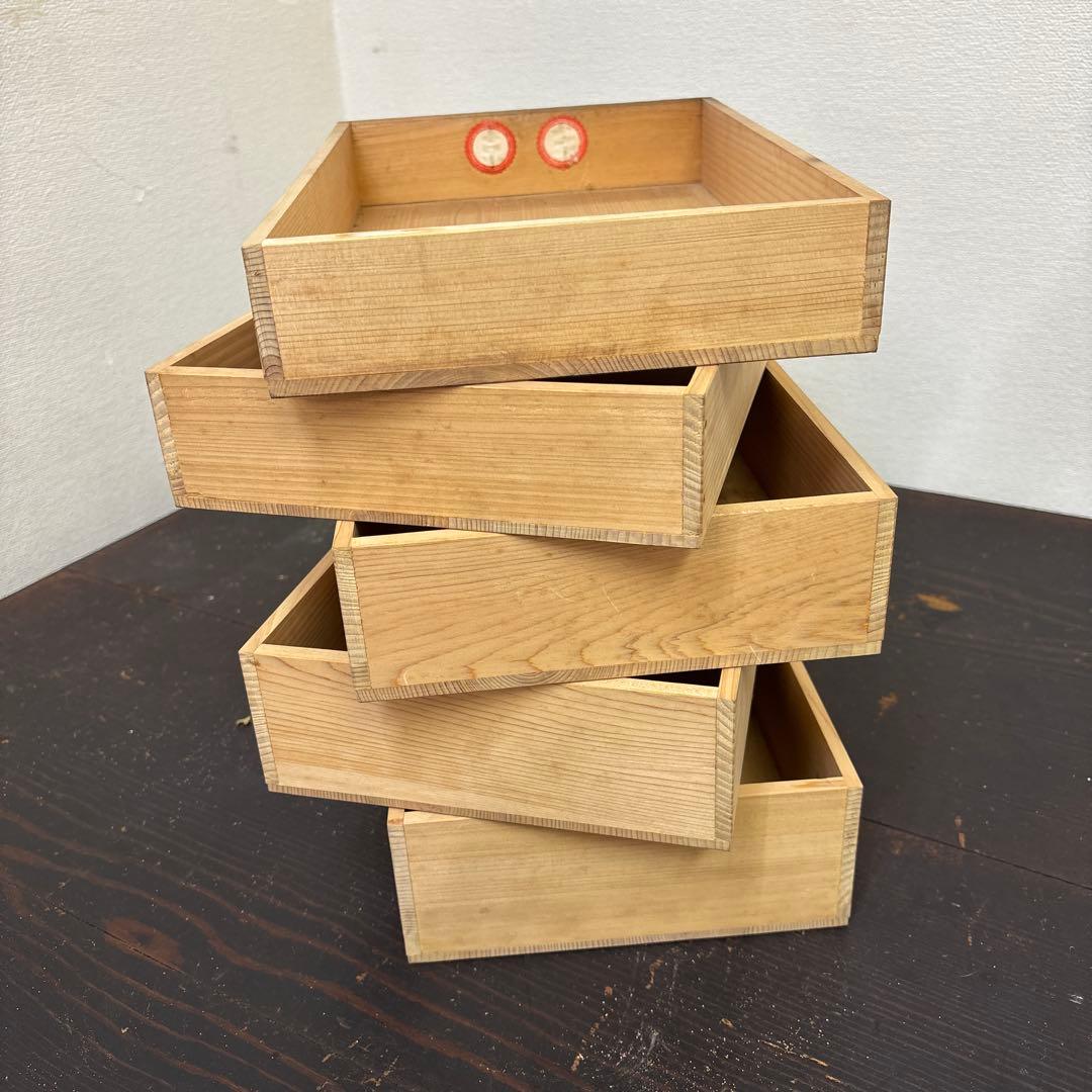 古道具 木製 小引き出し 5段 金具付き 昭和レトロ 収納棚 アンティーク