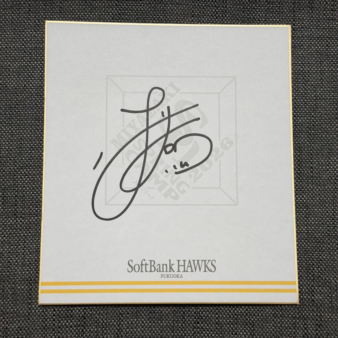 ソフトバンクホークス 徐若熙 直筆サイン色紙 シュー・ルオシー キャンプロゴ
