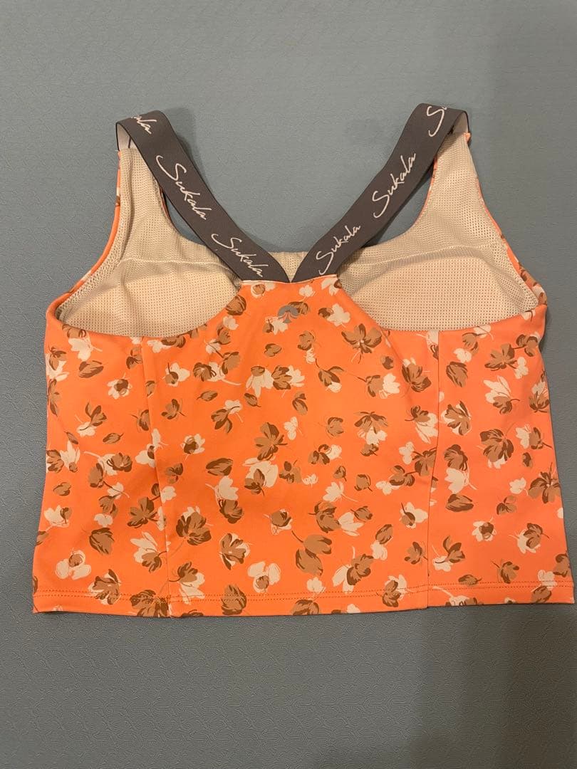 【SUKALA】フラワープリントセットアップ　オレンジ　上下Sサイズ