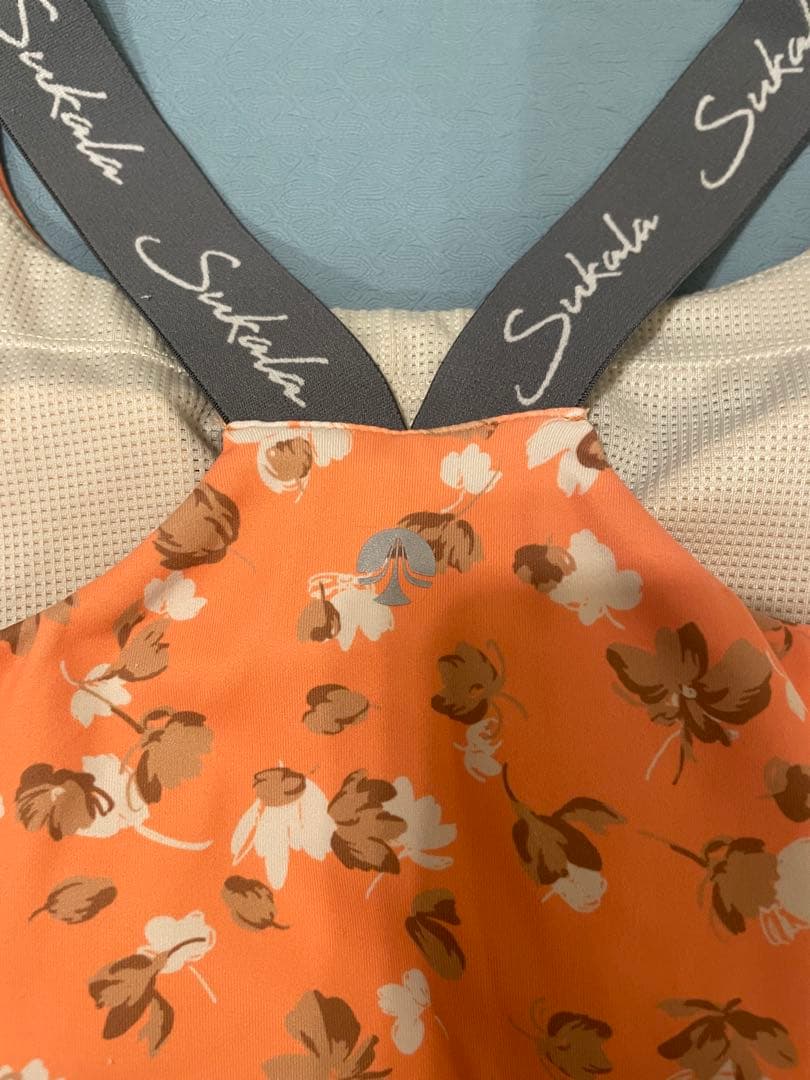 【SUKALA】フラワープリントセットアップ　オレンジ　上下Sサイズ