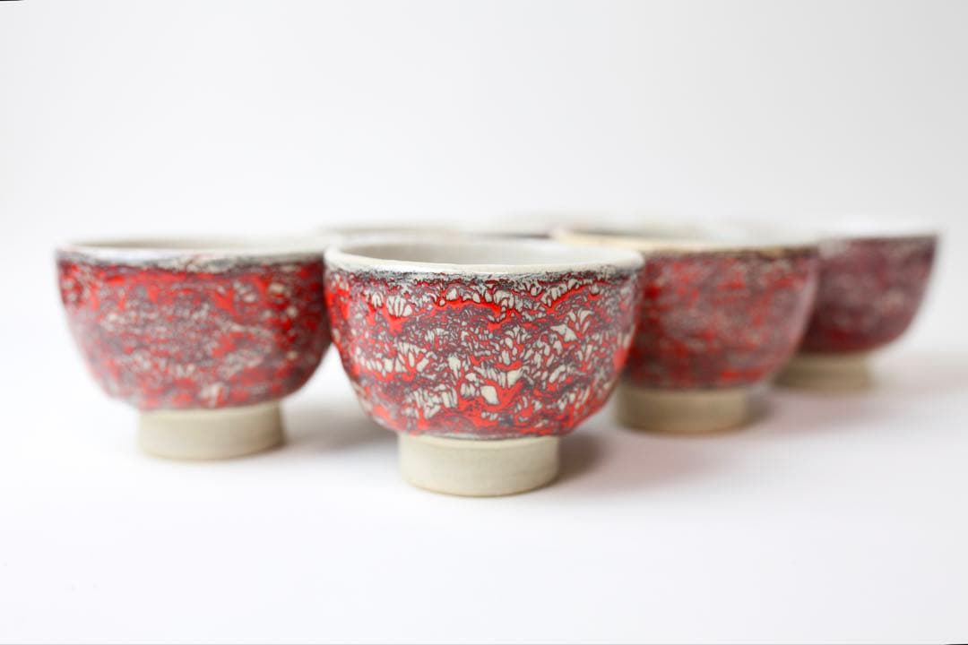 箕面焼 松田箕山 湯碗 六客 煎茶器