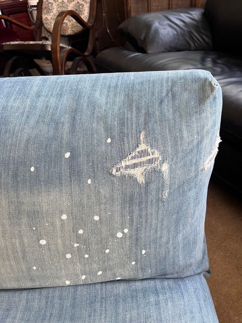 PM　ジャーナルスタンダードファニチャー　1人掛ソファー　デニム　ブルー