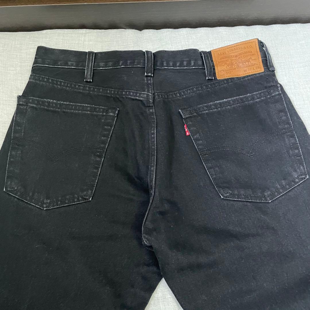 【美品】リーバイス エディフィス 別注 517 ブラックW32 フレアパンツ