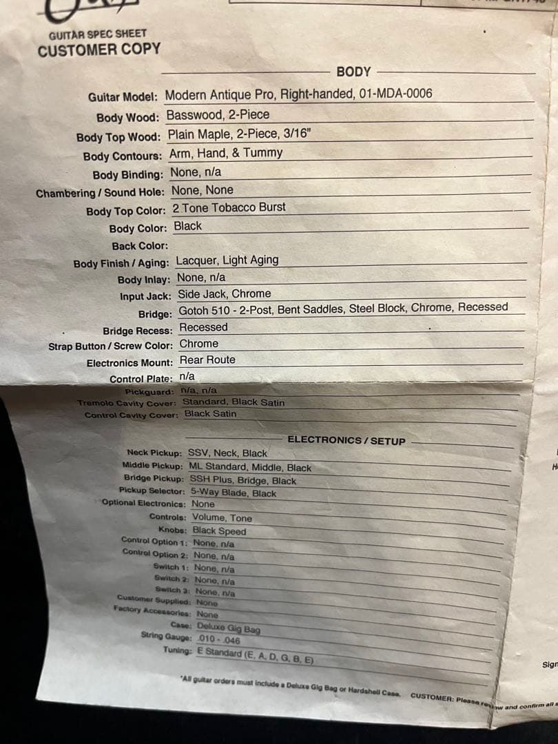 ギター suhr modern antique pro