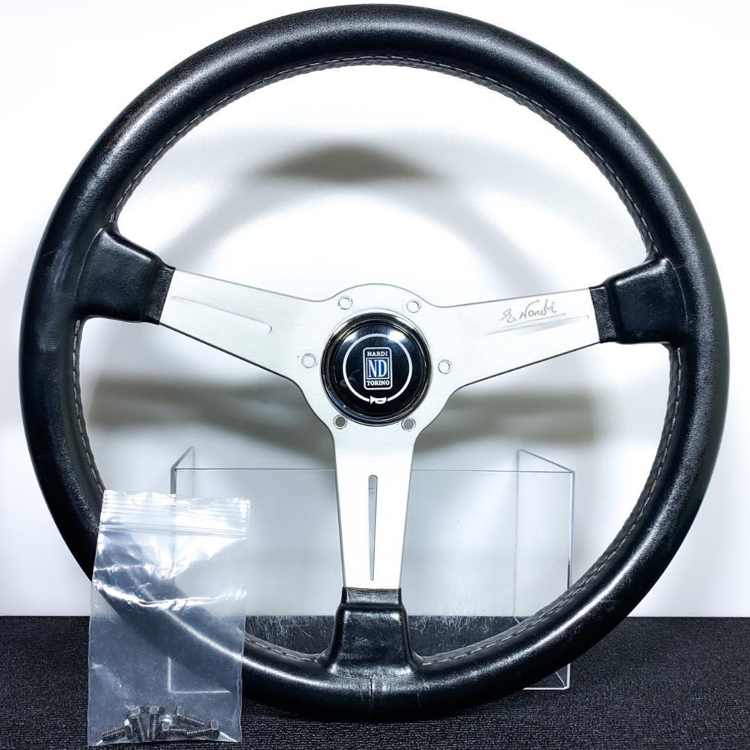 ナルディ クラシック ブラックレザー シルバースポーク 正規 FET 36φ