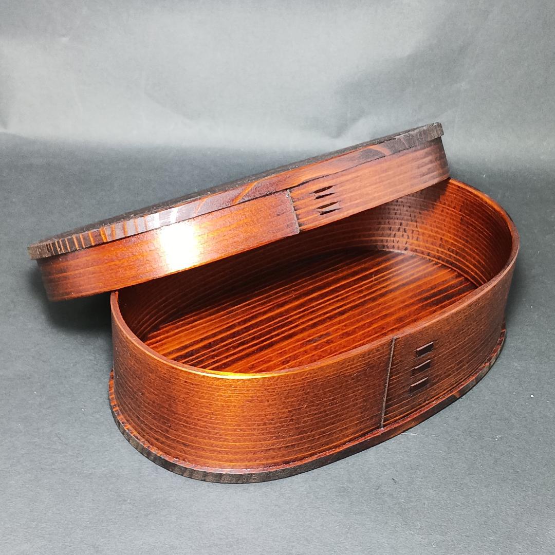 未使用　大館曲げわっぱ　うるし　漆　小判弁当　小