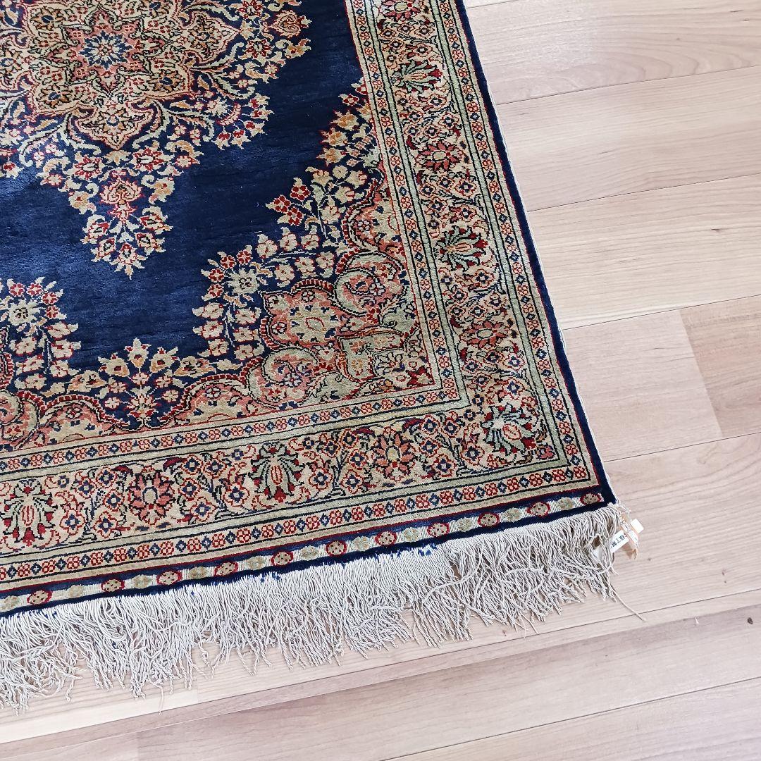 Y2756 トルコ絨毯 カイセリ シルク100% 手織り 135×91㎝