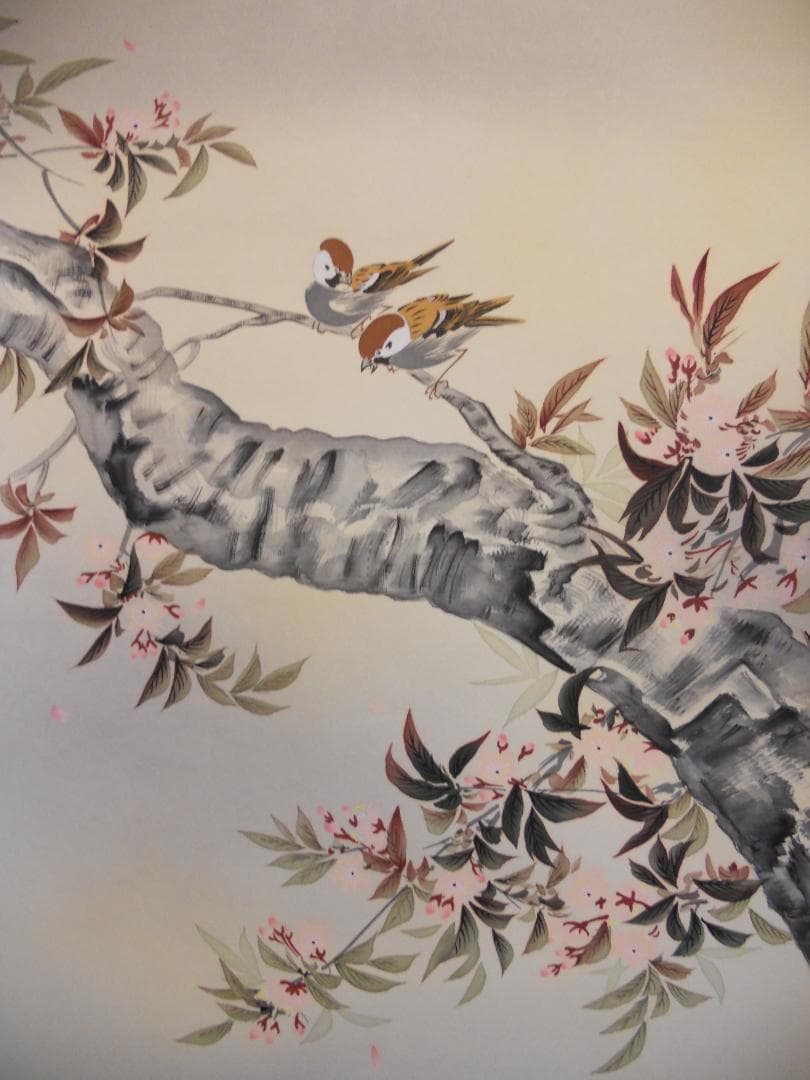 掛け軸 小川香月 『 桜花爛漫 』 絹本 希少 軸装 茶道具 掛軸 美品 です。