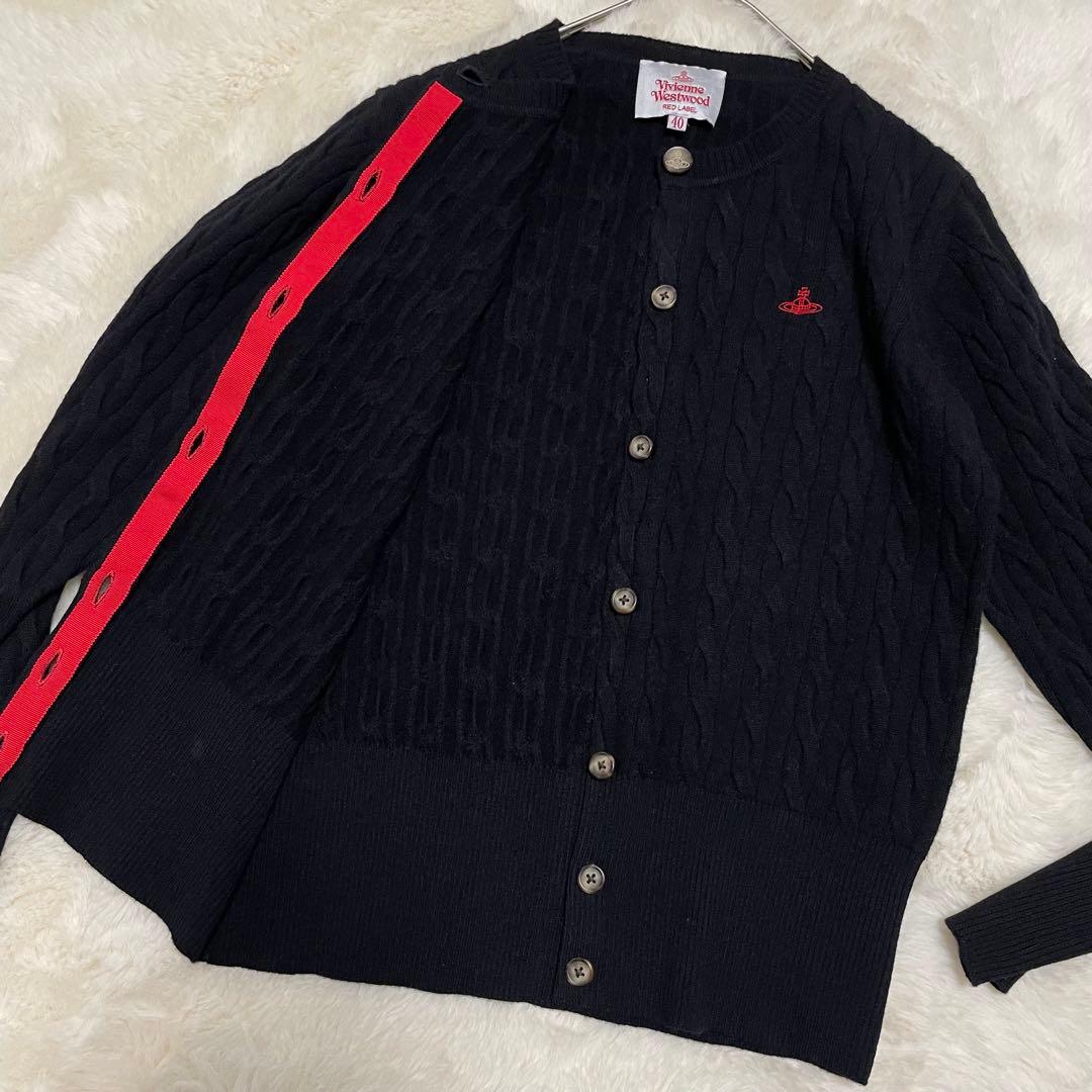 未使用級　ヴィヴィアンウエストウッド　表記40 ケーブルニットクルーカーディガン