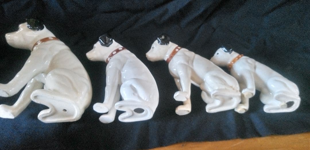 Victor ビクター 犬 ニッパー 陶器製 12体 セット 当時置物