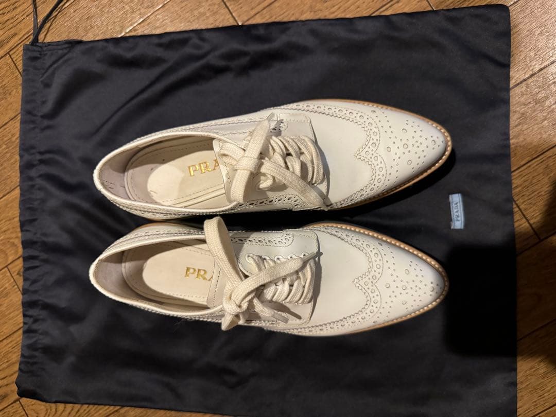 PRADA プラダ　ウィングチップ　エナメル　シューズ　35