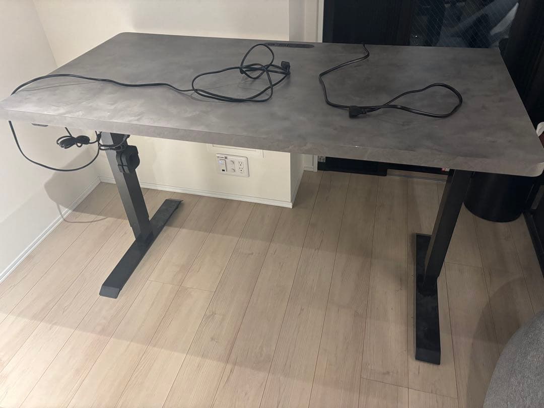 現地引き取り限定のため特価！山善デスク天板+Flexspot 電動昇降デスク用脚