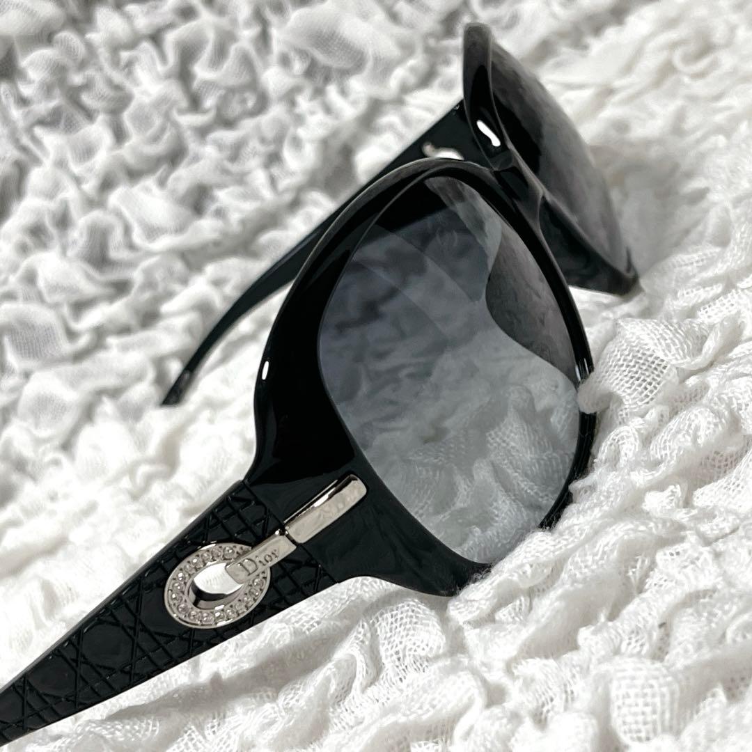 希少✨ラインストーン　Dior ブラック ラウンド型 サングラス　クロコ