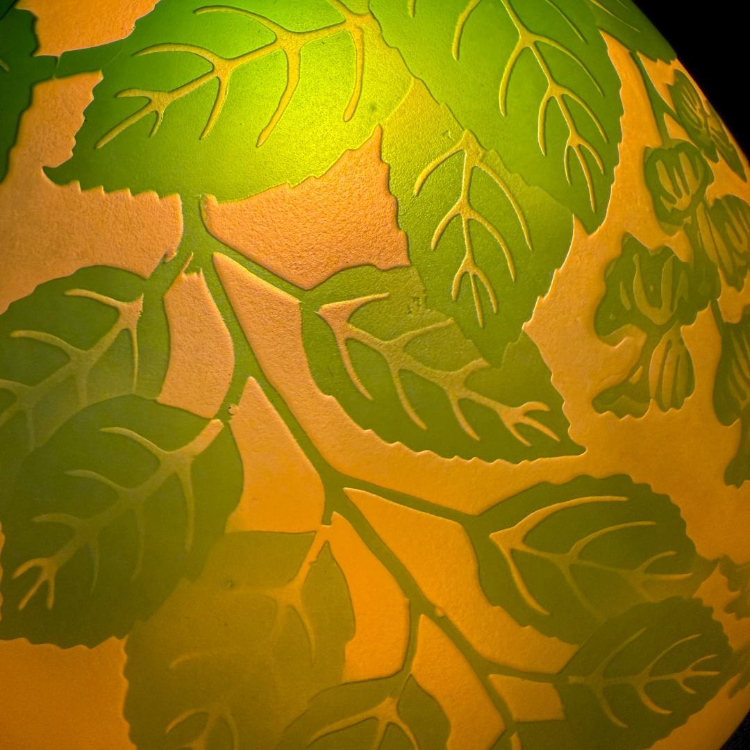 高さ33㎝【希少】エミールガレ風　レプリカ　ランプ　卓上照明