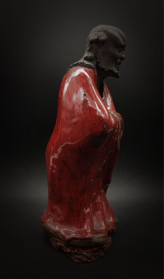 骨董品 時代物 達磨大師 陶藝置物