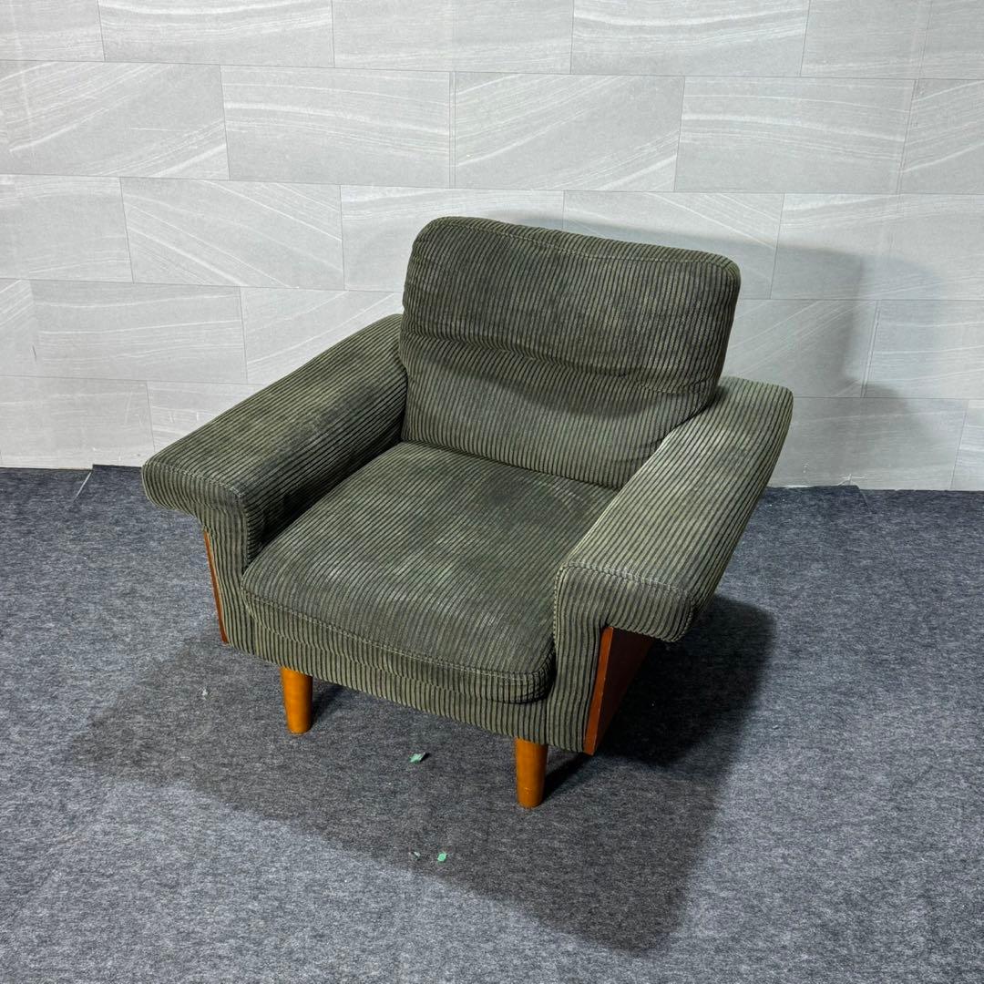 ソファ 幅93cm 1人掛け コーデュロイ ファブリック 木製 d3908