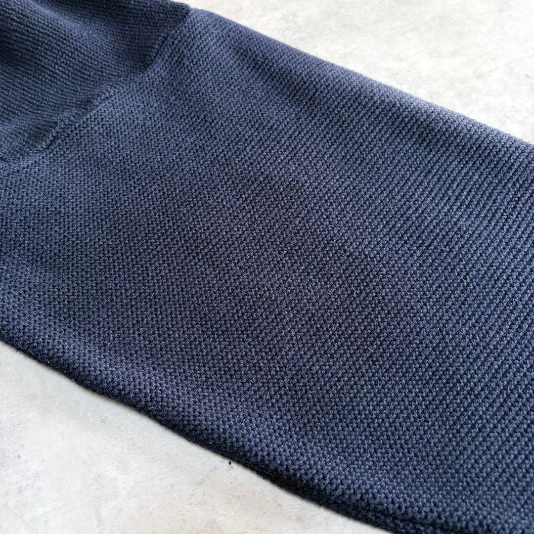 Burberrys 英国製 クレスト刺繍 ホースロゴ コットンニット ネイビー