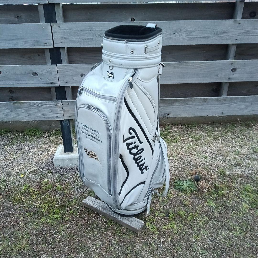 タイトリスト　本革　Titleist ホワイト キャディバッグ